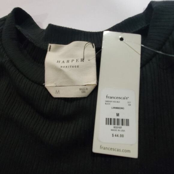 Francesca's Dress Womens Size Medium Black Ribbed Party Whimsygoth Goth LBD - Picture 9 of 10